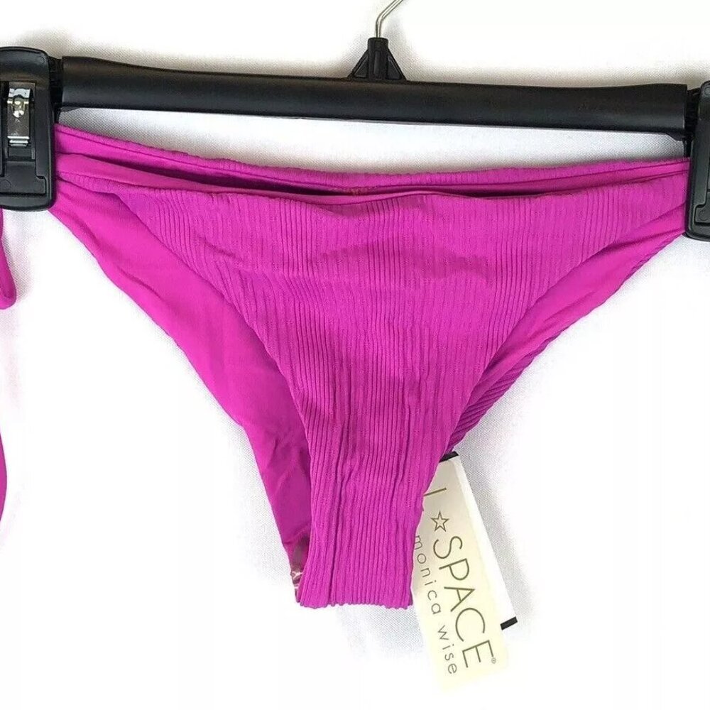 L Space Women’s Very Cheeky Purple Side Tie Bikini Bottom Size S